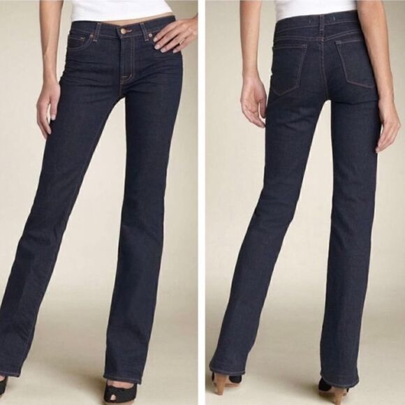 J BRAND Jeans Mid Rise Straight Leg Ink Dark Wash Women's Size 27 805C012 NWOT - Picture 1 of 6